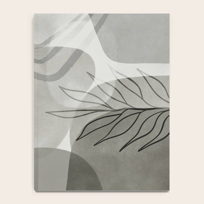 Abstract Botanical Mid Century Art Greenish Grey Notebook Gallery Image 4