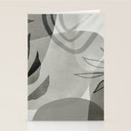 Abstract Botanical Mid Century Art Greenish Grey Stationery Card Gallery Image 2