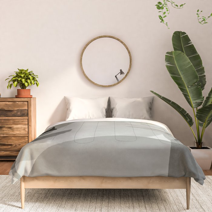 Abstract Botanical Mid Century Art Greenish Grey Comforter Gallery Image 3