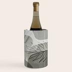 Abstract Botanical Mid Century Art Greenish Grey Wine Chiller Gallery Image 3