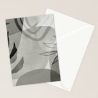Abstract Botanical Mid Century Art Greenish Grey Stationery Card Gallery Image 2