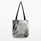 Abstract Botanical Mid Century Art Greenish Grey Tote Bag Gallery Image 2