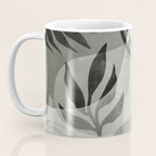 Abstract Botanical Mid Century Art Greenish Grey Coffee Mug Gallery Image 3