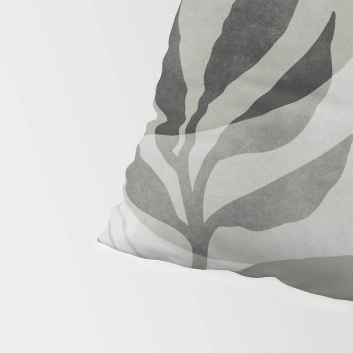 Abstract Botanical Mid Century Art Greenish Grey Pillow Sham Gallery Image 4