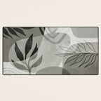 Abstract Botanical Mid Century Art Greenish Grey Desk Mat Gallery Image 3