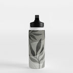 Abstract Botanical Mid Century Art Greenish Grey Water Bottle Gallery Image 3