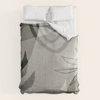 Abstract Botanical Mid Century Art Greenish Grey Comforter Gallery Image 6