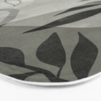 Abstract Botanical Mid Century Art Greenish Grey Bath Mat Gallery Image 3