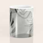 Abstract Botanical Mid Century Art Greenish Grey Coffee Mug Gallery Image 4