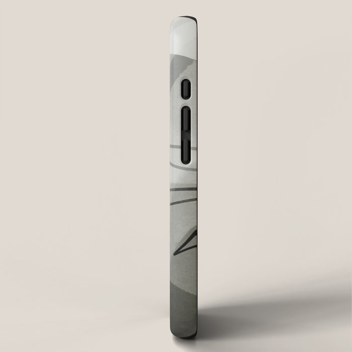 Abstract Botanical Mid Century Art Greenish Grey iPhone Case Gallery Image 2