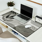 Abstract Botanical Mid Century Art Greenish Grey Desk Mat Gallery Image 2