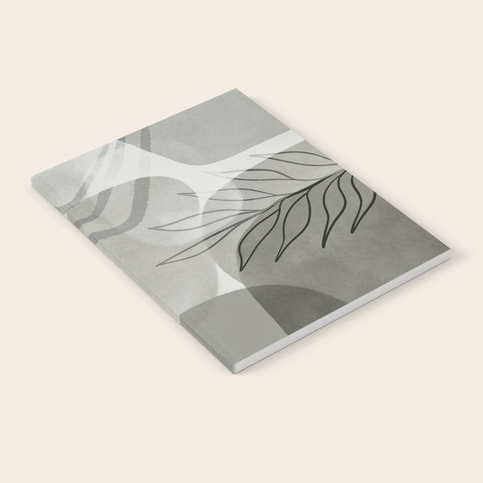 Abstract Botanical Mid Century Art Greenish Grey Notebook Gallery Image 2