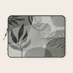 Abstract Botanical Mid Century Art Greenish Grey Laptop Sleeve Gallery Image 1