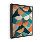 1/4 Cut, Abstract Fresh Fruits Citrus, Orange Lemon Illustration Scandinavian, Pastel Geometric Shapes eclectic Contemporary Modern Boho Framed Canvas Print Gallery Image 2