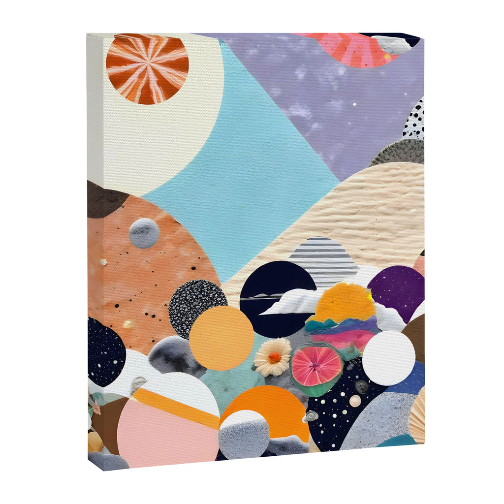 A Fantastic Journey, Graphic Collage Eclectic, Cutout Pop Art Contemporary, Snow Mountain Winter Textures Patterns, Geometric Digital Canvas Print Gallery Image 6