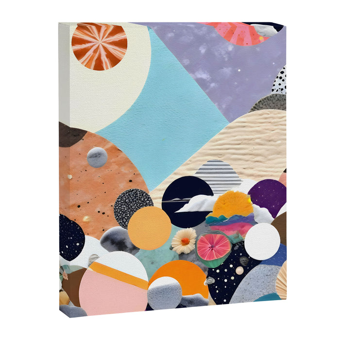 A Fantastic Journey, Graphic Collage Eclectic, Cutout Pop Art Contemporary, Snow Mountain Winter Textures Patterns, Geometric Digital Canvas Print Gallery Image 1
