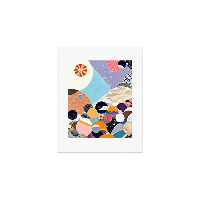 A Fantastic Journey, Graphic Collage Eclectic, Cutout Pop Art Contemporary, Snow Mountain Winter Textures Patterns, Geometric Digital Art Print Gallery Image 1