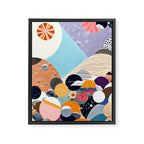 A Fantastic Journey, Graphic Collage Eclectic, Cutout Pop Art Contemporary, Snow Mountain Winter Textures Patterns, Geometric Digital Framed Canvas Print Gallery Image 6