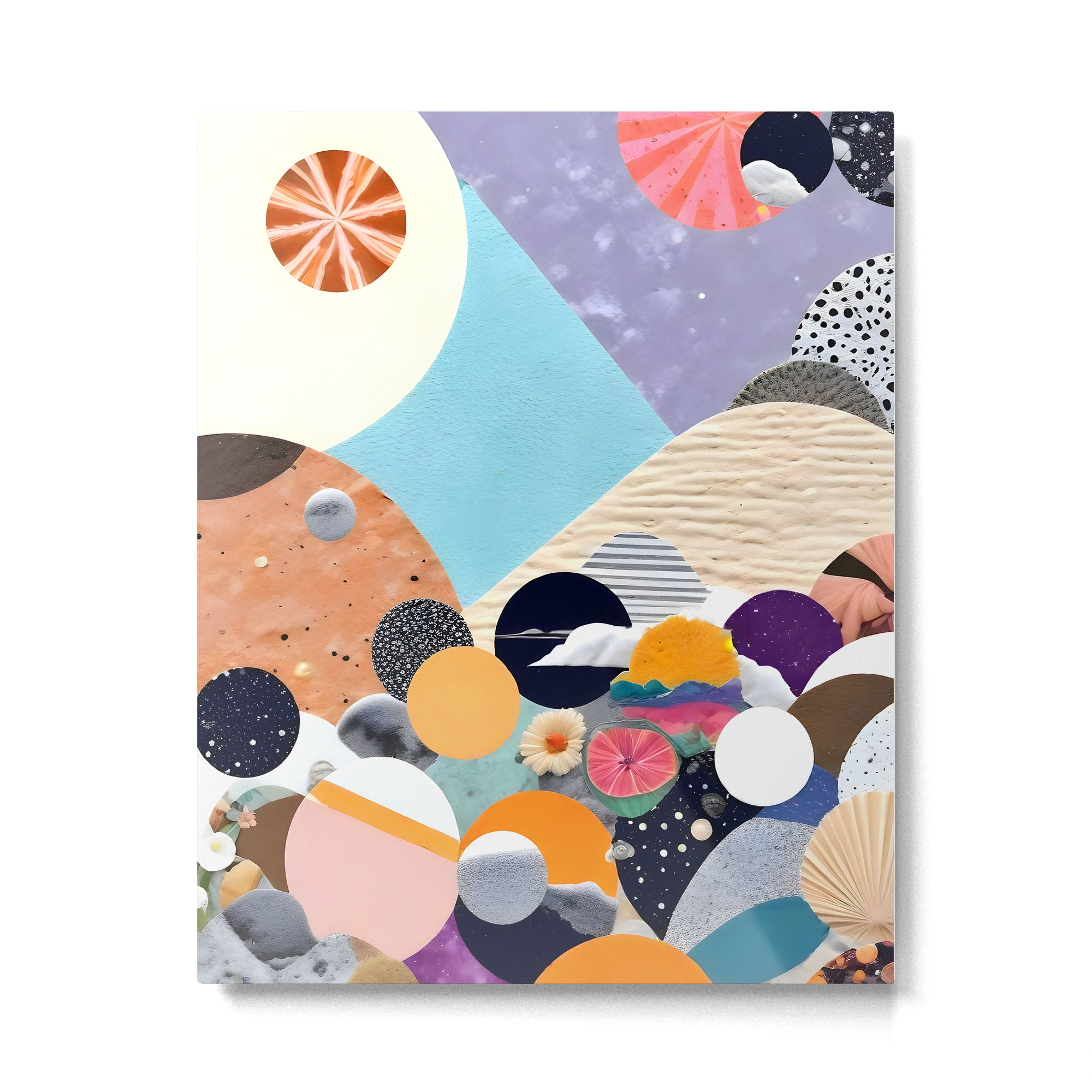 A Fantastic Journey, Graphic Collage Eclectic, Cutout Pop Art Contemporary, Snow Mountain Winter Textures Patterns, Geometric Digital Metal Print Gallery Image 4