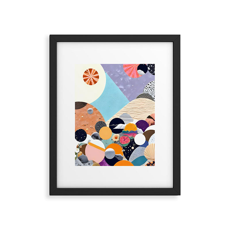 A Fantastic Journey, Graphic Collage Eclectic, Cutout Pop Art Contemporary, Snow Mountain Winter Textures Patterns, Geometric Digital Framed Art Print Gallery Image 5