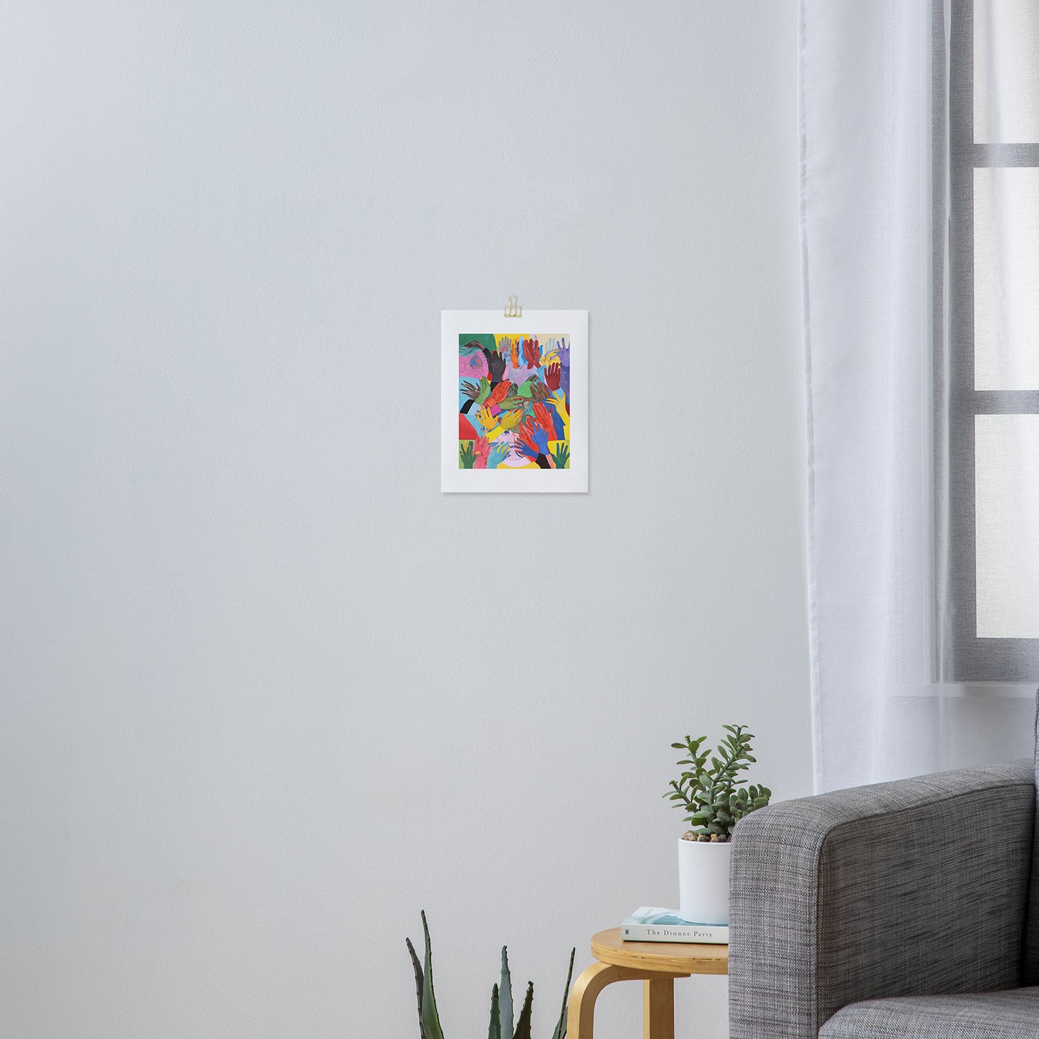 A Hand Is All We Need, Abstract Human Face Community, Humanity People Colorful Concept Positivity Art Print Gallery Image 3
