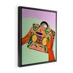 A Suitcase Full of Memories, Retro Cassette Music Mix Tape, Vintage Concept Eclectic Hands Bags Fashion Bohemian Painting Framed Canvas Print Gallery Image 2