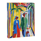 A Witness To Your Life's Journey, Tropical Travel Couple People Summer, Colorful Eclectic Bohemian Contemporary Painting Palm Trees Canvas Print Gallery Image 6