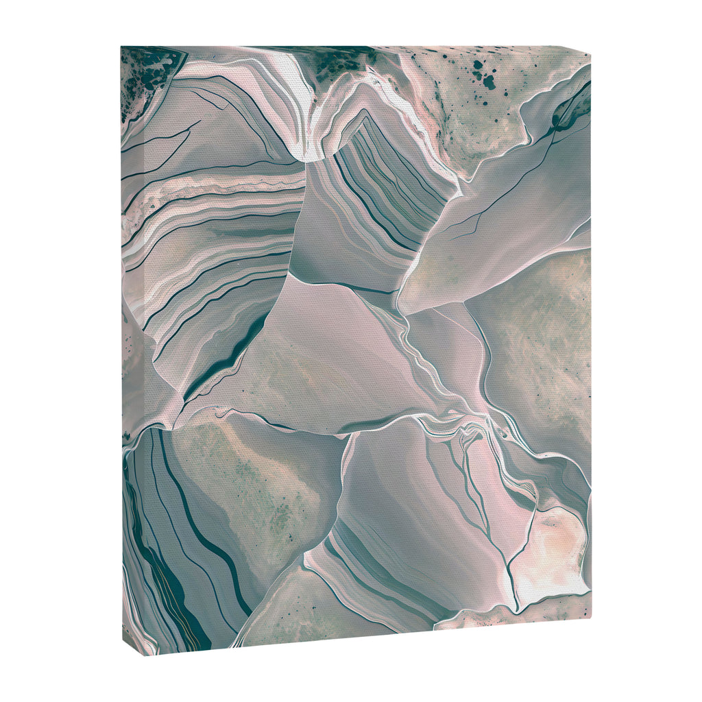 Agate Glow, Abstract Nature Rocks Photography, Texture Graphic Subdued, Grey Pink Geometric Pattern, Eclectic Contemporary Modern Boho Canvas Print Gallery Image 6