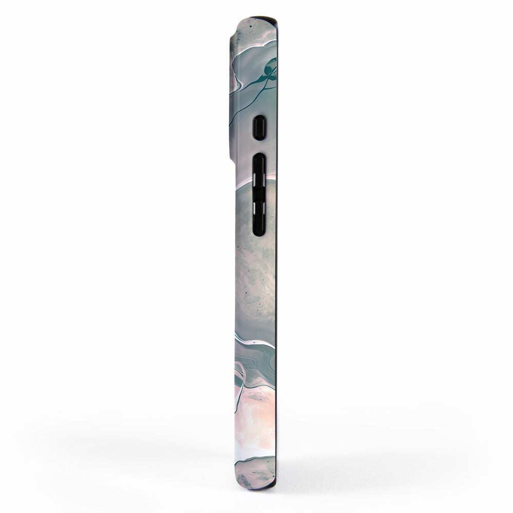 Agate Glow, Abstract Nature Rocks Photography, Texture Graphic Subdued, Grey Pink Geometric Pattern, Eclectic Contemporary Modern Boho iPhone Case Gallery Image 2