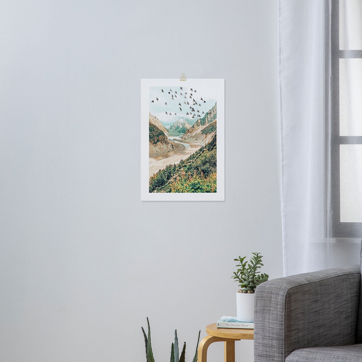 Apricity, Scenic Neutral Pastel Nature Travel Photography, Mountains Exotic Birds Landscape Path Art Print Gallery Image 3