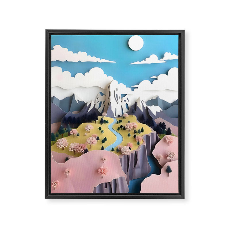 Assemblage Pastel Valley Framed Canvas Print Gallery Image 6