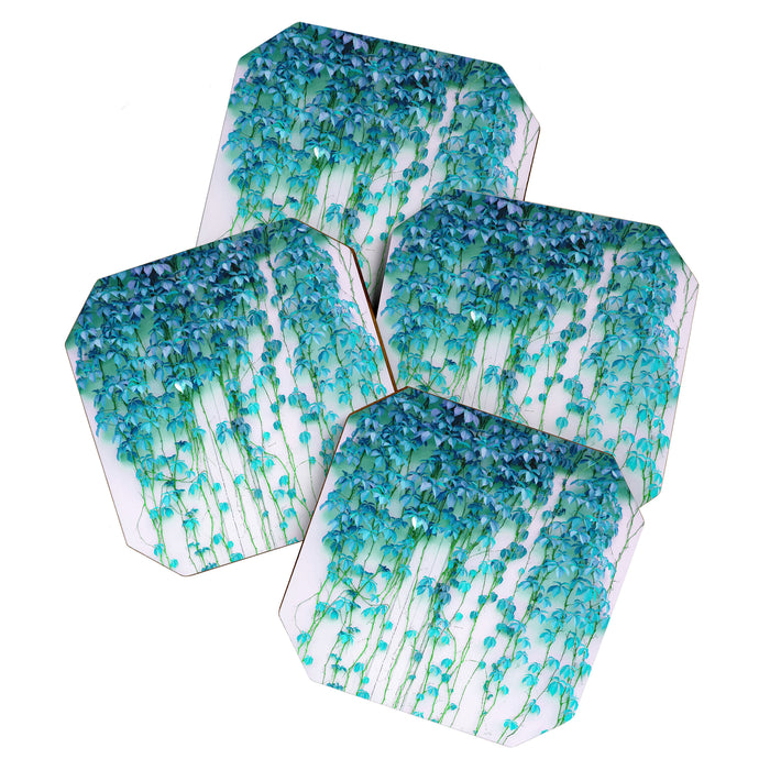 Average Absence, Botanical Minimal Nature Creepers Plants, Tropical Watercolor Bohemian Painting Coaster Gallery Image 1