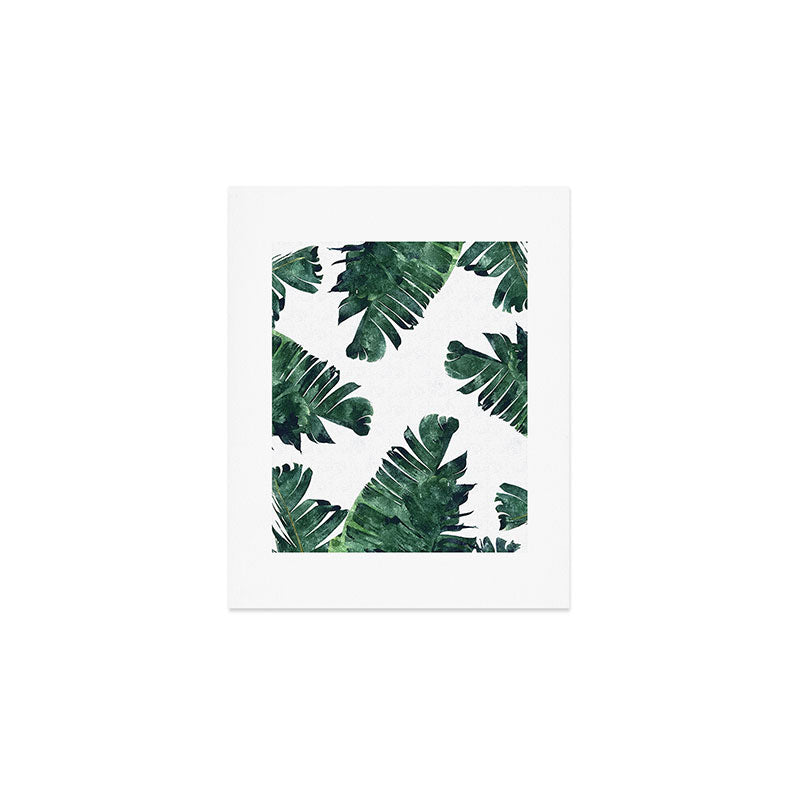 Banana Leaf Watercolor Painting, Tropical Nature Botanical Palm Illustration Bohemian Minimal Luxe Art Print Gallery Image 1