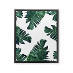 Banana Leaf Watercolor Painting, Tropical Nature Botanical Palm Illustration Bohemian Minimal Luxe Framed Canvas Print Gallery Image 8