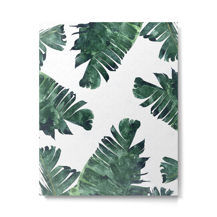 Banana Leaf Watercolor Painting, Tropical Nature Botanical Palm Illustration Bohemian Minimal Luxe Metal Print Gallery Image 1
