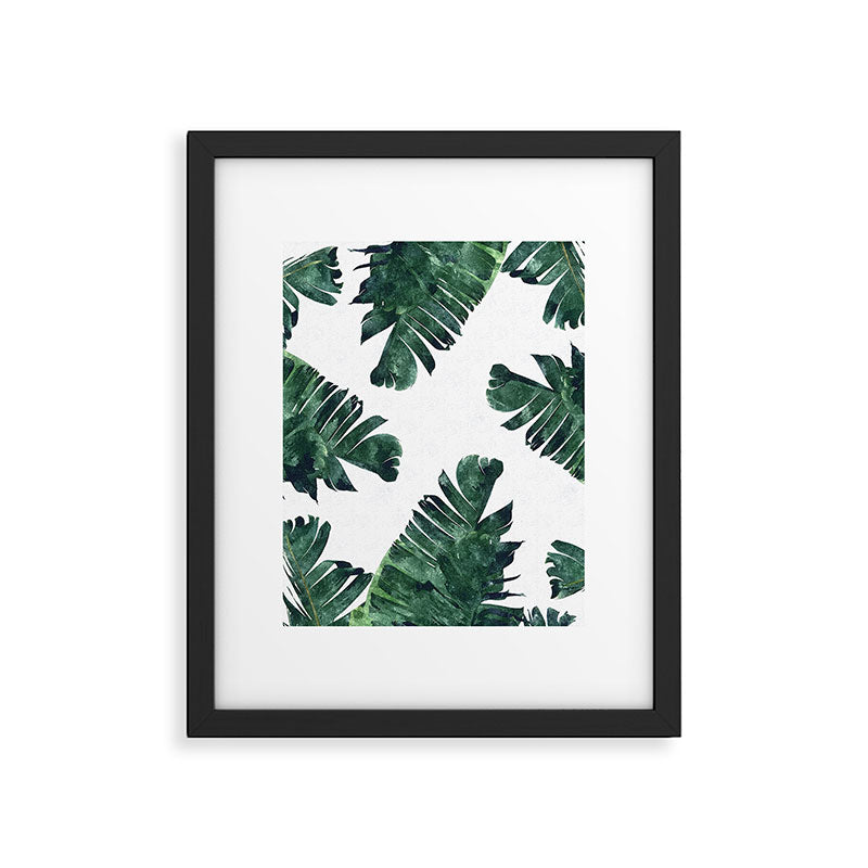Banana Leaf Watercolor Painting, Tropical Nature Botanical Palm Illustration Bohemian Minimal Luxe Framed Art Print Gallery Image 6