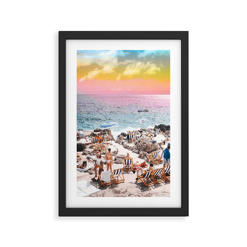 Beach Day, Travel Photography Digital Wall Decor, Tropical Beach Island Collage Framed Art Print Gallery Image 2