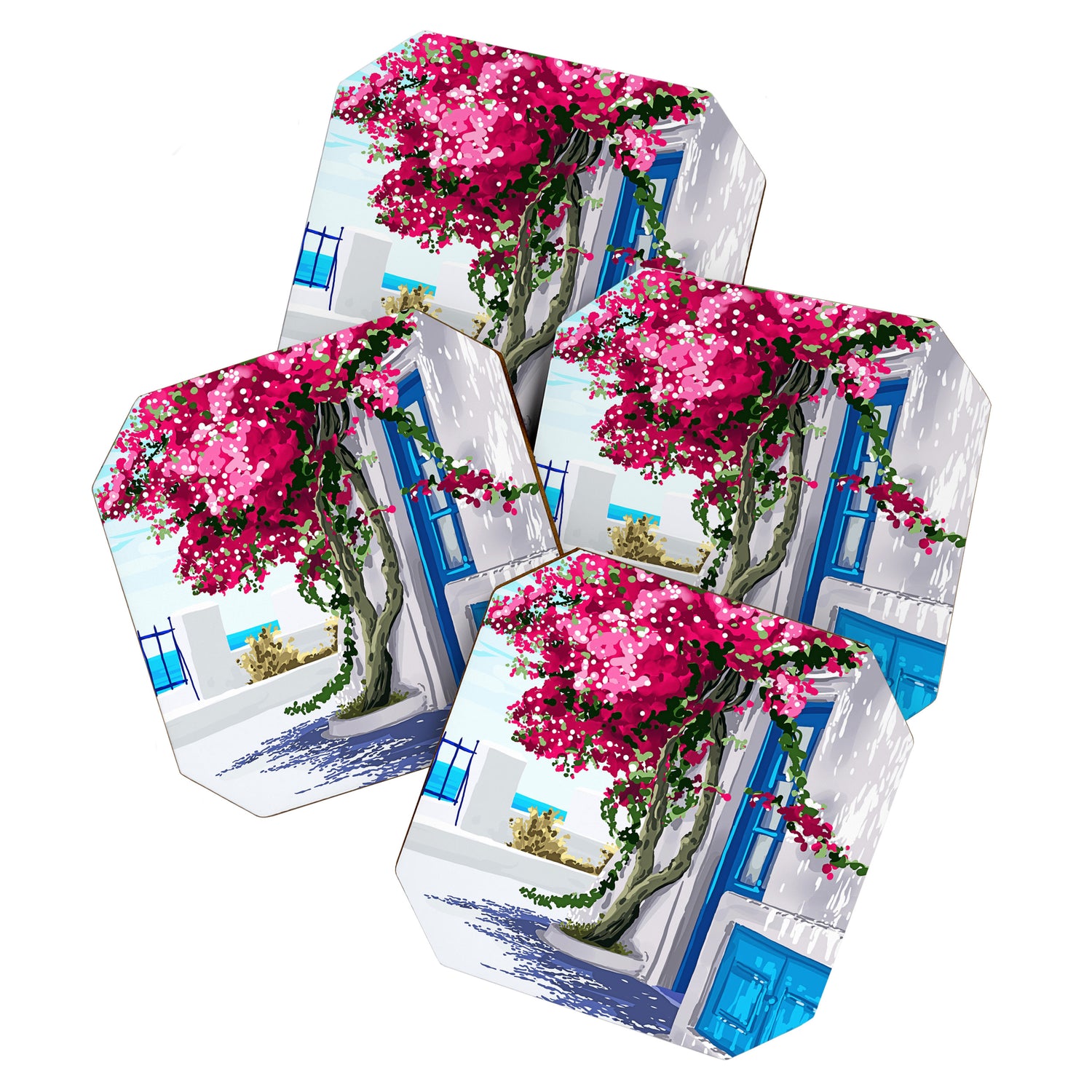 Better days are on their way | Greece Santorini Island Travel | Summer Architecture Positivity Coaster Gallery Image 1