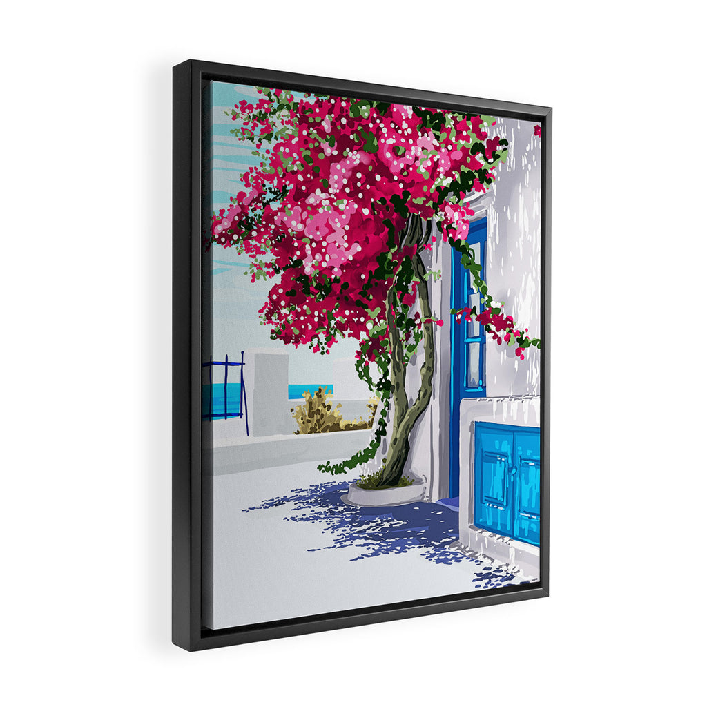 Better days are on their way | Greece Santorini Island Travel | Summer Architecture Positivity Framed Canvas Print Gallery Image 2