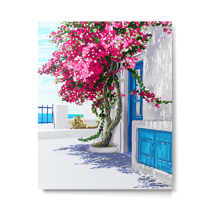 Better days are on their way | Greece Santorini Island Travel | Summer Architecture Positivity Metal Print Gallery Image 1