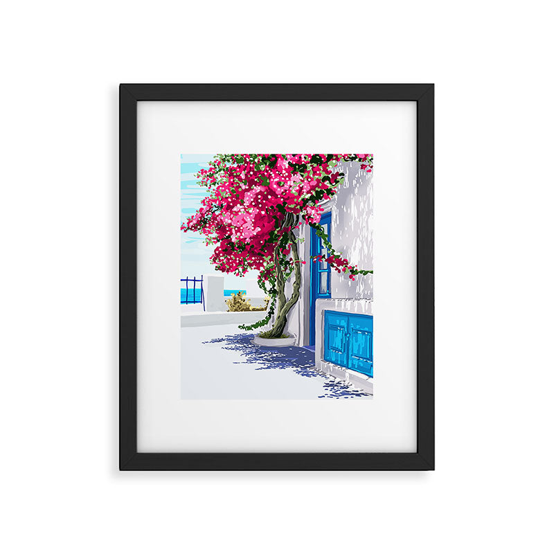 Better days are on their way | Greece Santorini Island Travel | Summer Architecture Positivity Framed Art Print Gallery Image 4