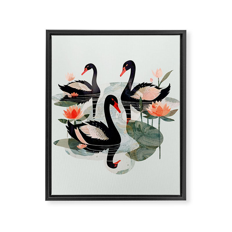 Black Swans Framed Canvas Print Gallery Image 6