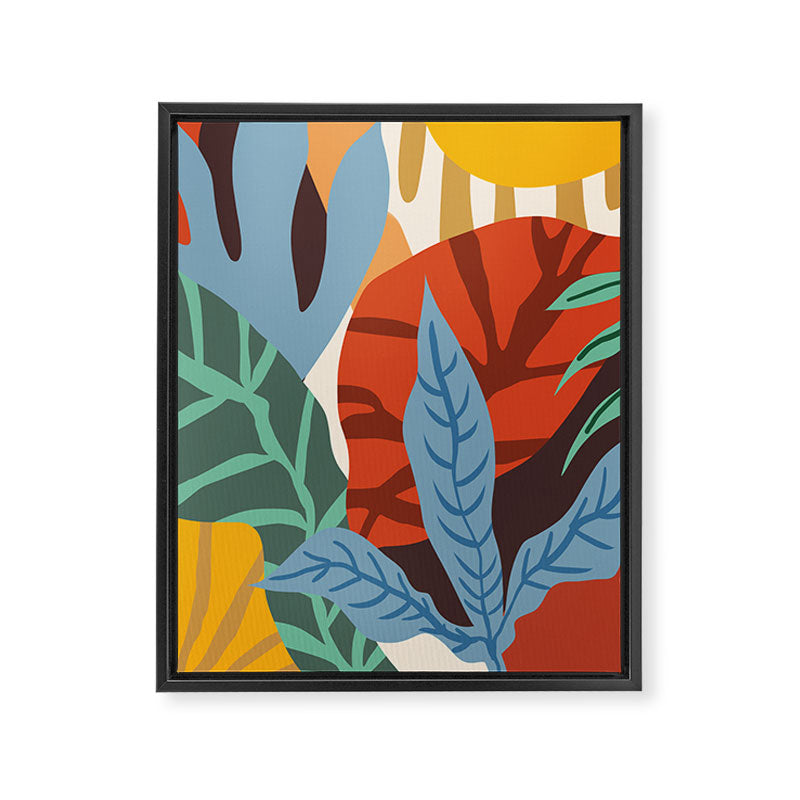 Bloom With Grace, Abstract Botanical Nature Painting, Colorful Eclectic Illustration Modern Framed Canvas Print Gallery Image 6