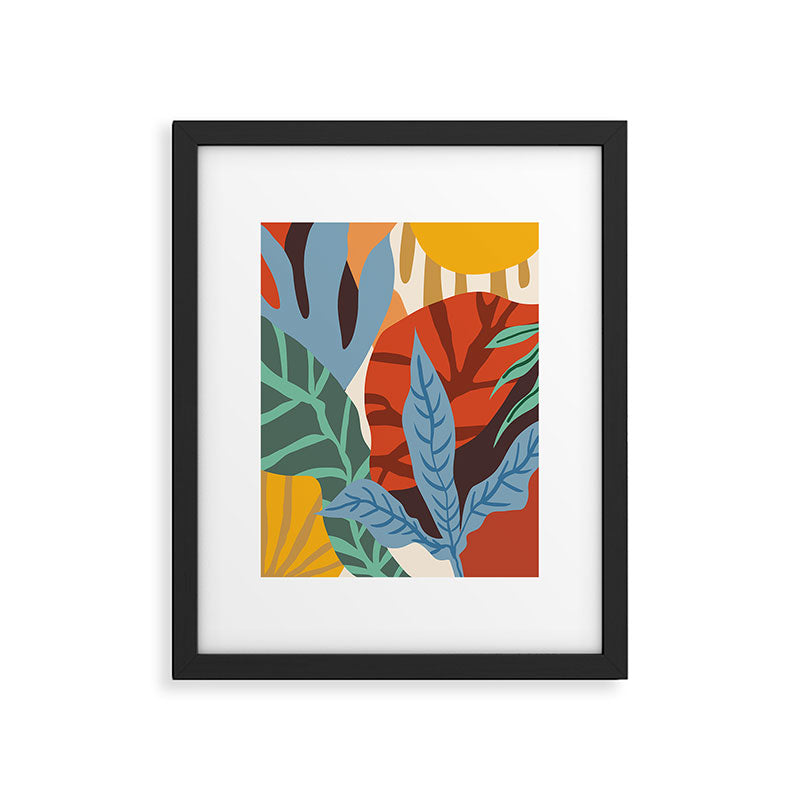 Bloom With Grace, Abstract Botanical Nature Painting, Colorful Eclectic Illustration Modern Framed Art Print Gallery Image 5