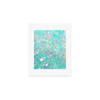 Blue Green Dreamy Marble, Minimal Abstract Pastel Graphic Design Eclectic Bohemian Painting Texture Art Print Gallery Image 1