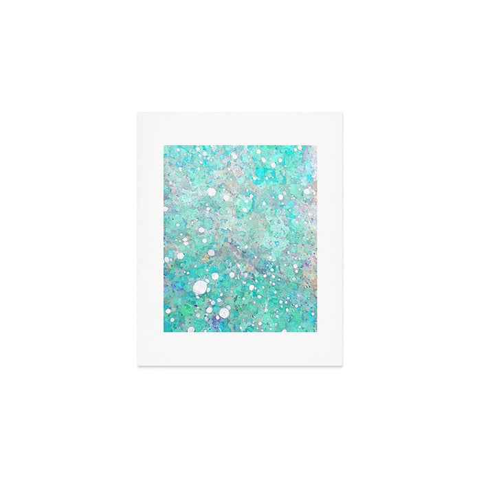 Blue Green Dreamy Marble, Minimal Abstract Pastel Graphic Design Eclectic Bohemian Painting Texture Art Print Gallery Image 1