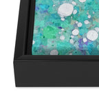 Blue Green Dreamy Marble, Minimal Abstract Pastel Graphic Design Eclectic Bohemian Painting Texture Framed Canvas Print Gallery Image 3