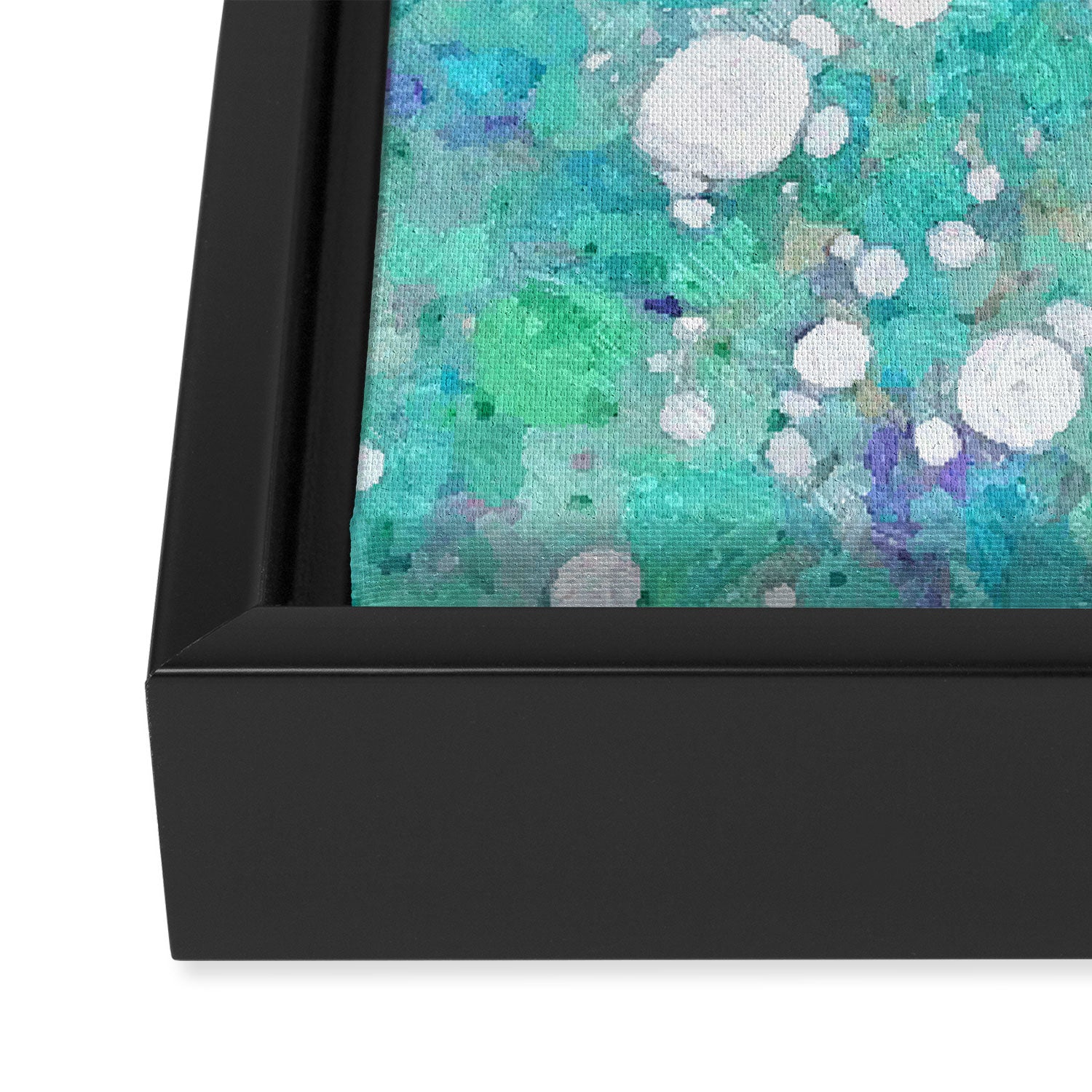 Blue Green Dreamy Marble, Minimal Abstract Pastel Graphic Design Eclectic Bohemian Painting Texture Framed Canvas Print Gallery Image 3