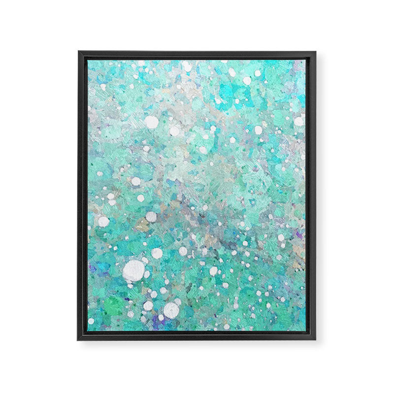 Blue Green Dreamy Marble, Minimal Abstract Pastel Graphic Design Eclectic Bohemian Painting Texture Framed Canvas Print Gallery Image 8