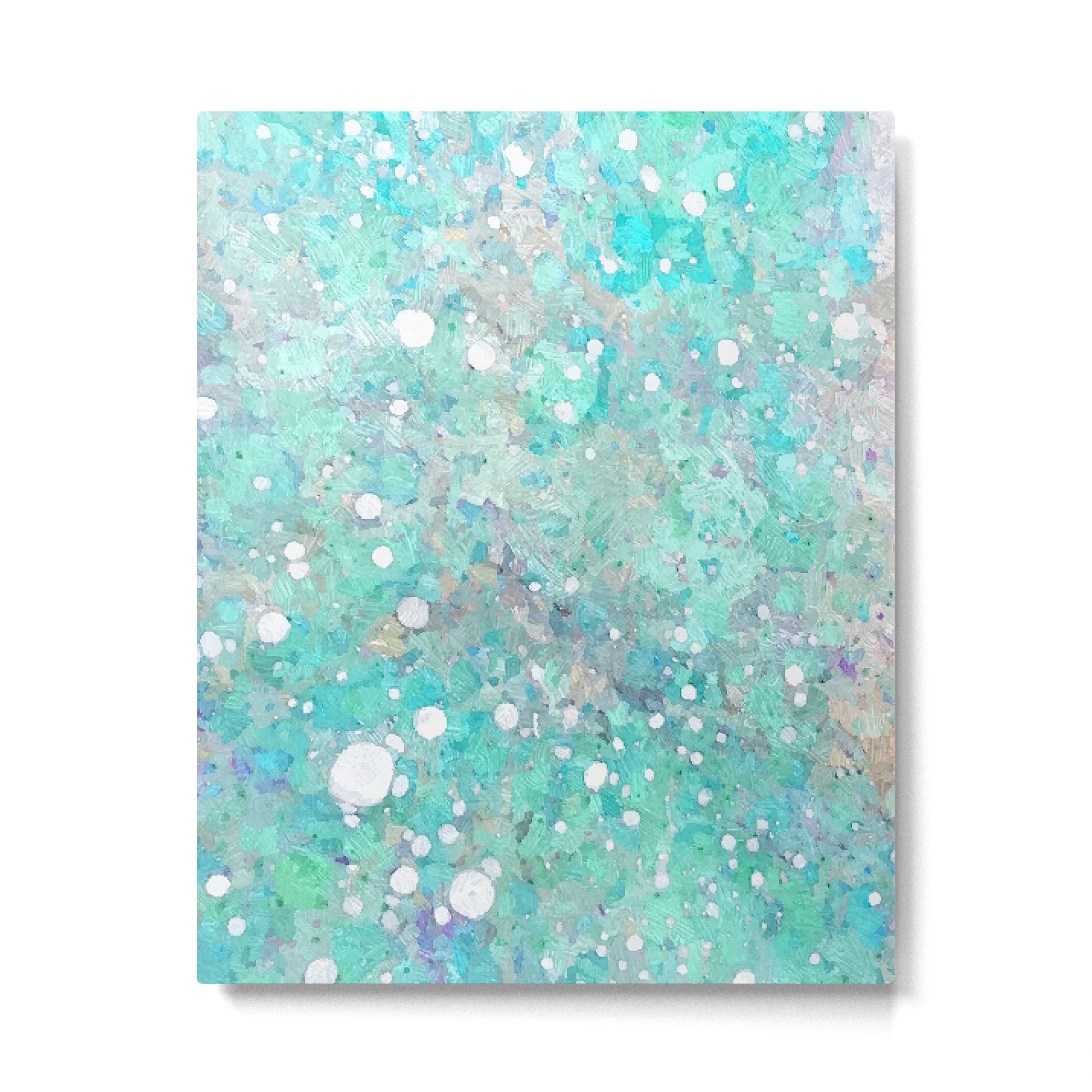Blue Green Dreamy Marble, Minimal Abstract Pastel Graphic Design Eclectic Bohemian Painting Texture Metal Print Gallery Image 6